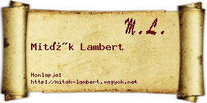 Miták Lambert névjegykártya